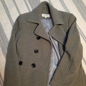 Calvin Klein Charcoal Double-Breasted Coat
